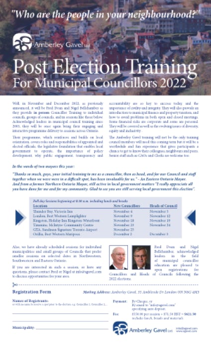 Amberley Gavel - Fred Dean and Nigel Bellchamber, experienced municipal professionals and acknowledged leaders in the field of councillor education
